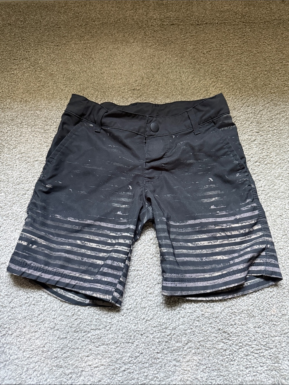 art class Black Swim Shorts with Gray Horizontal Stripe Pattern